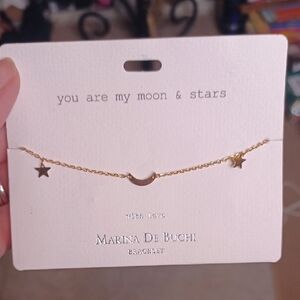 Marina De Buchi Gold Moon and Stars Necklace